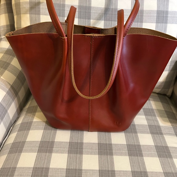 Portland Leather Handbags - Portland Leather Deep Red Tote Bag